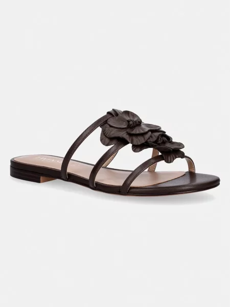 Twinset papuci de damă din piele maro