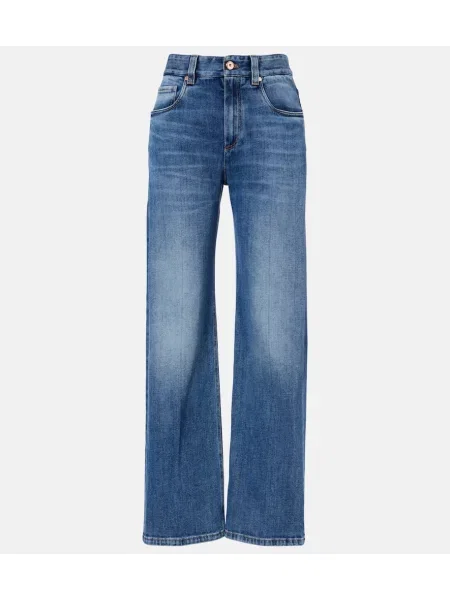 Blugi drepți Brunello Cucinelli albastru