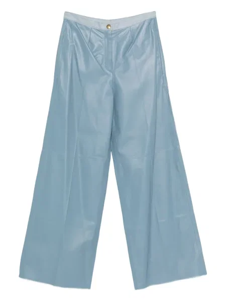 Pantaloni Forte_forte din piele albastru
