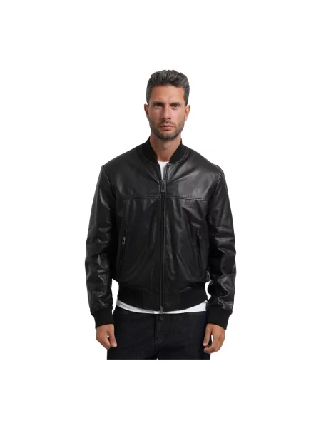 Kurtka skórzana Armani Exchange czarna