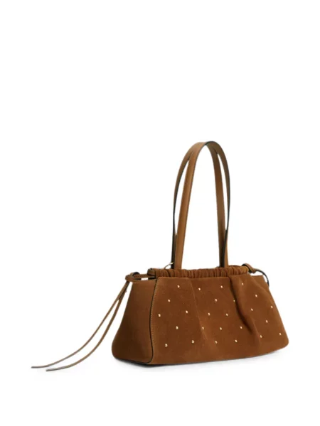 Geantă shopper Tommy Hilfiger cu volane maro