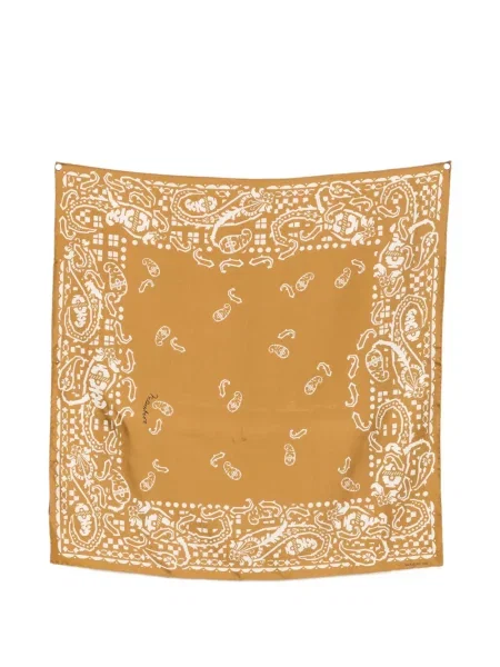 Fular Mantero 1902 de mătase cu imagine cu model paisley maro