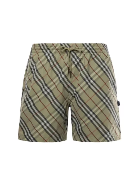 Kąpielówki Burberry w kratę zielone