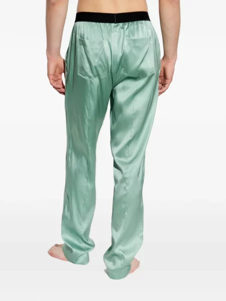 Pijamale Tom Ford de mătase cu autograf verde