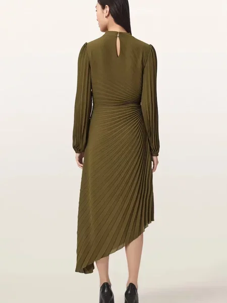 AllSaints rochie asimetrică MIELENA verde