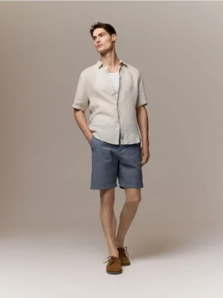 Reserved Cămașă regular fit din in bej