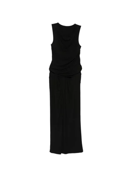 Rochie maxi Entire Studios fără mâneci drapată negru