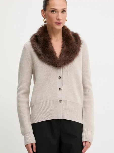 Вълнена жилетка Blugirl Blumarine дамска бежово