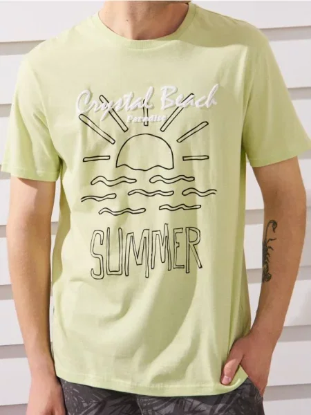 Sinsay Tričko s krátkým rukávem zelená