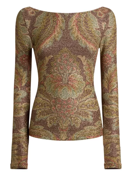 Top Etro cu model paisley maro
