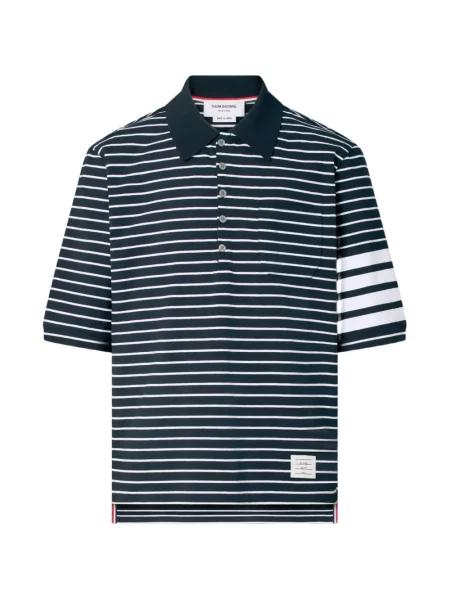 Tricou polo Thom Browne albastru