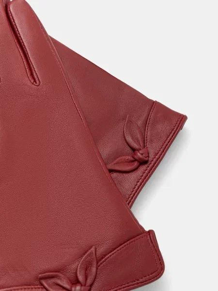 Кожаные перчатки Answear.lab бордовые