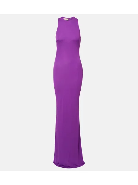 Rochie De La Vali din jerseu cu mărgele cu spatele deschis violet