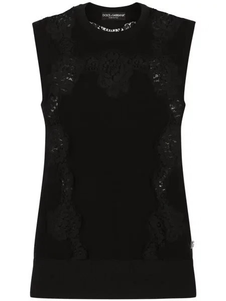 Top Dolce & Gabbana din dantelă negru