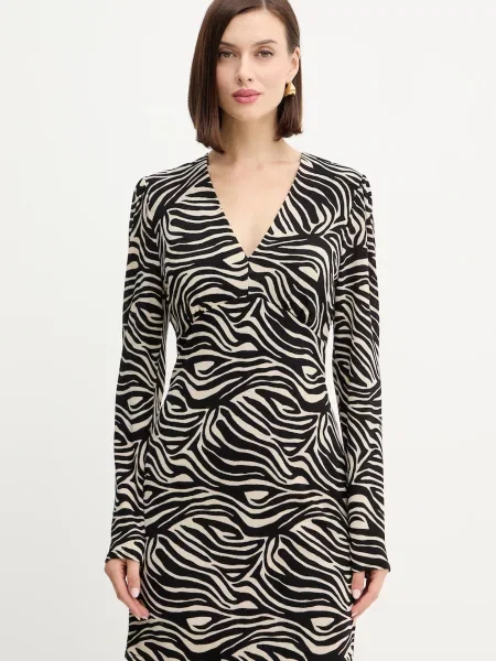 Рокля Morgan къса с кройка по тялото RFARA черно