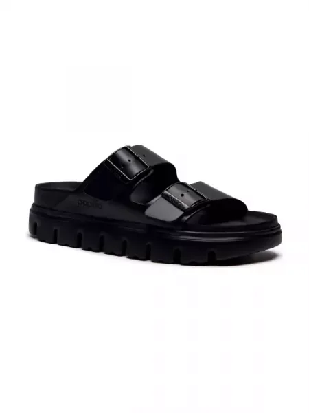 Birkenstock papuci de piele BIRKENSTOCK X PAPILLIO Arizona Chunky Exq negru