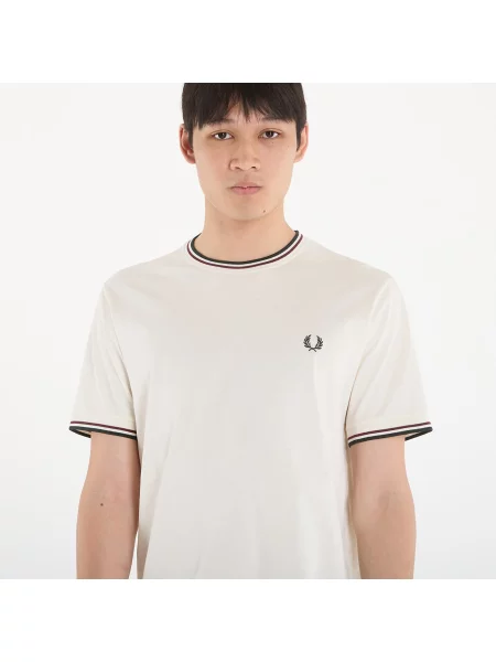 Тениска FRED PERRY Twin Tipped T-Shirt Ecr/ Oxbld/ Grsrts XL