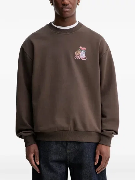 Суитчър с графичен дизайн Les Deux с принт с кръгло деколте кафяво