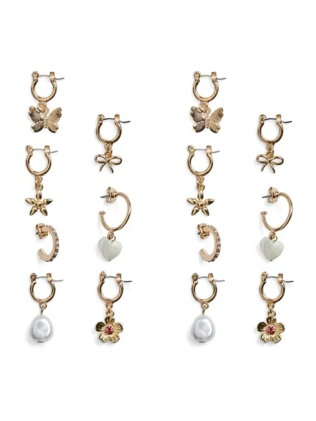 PIECES Cercei PCBRIDGETTE auriu / transparent / perlat alb