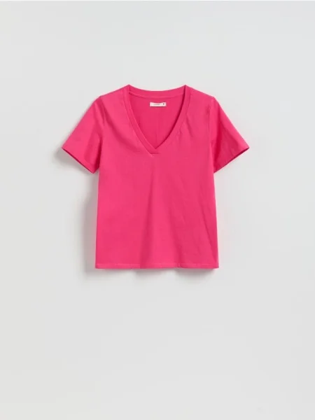 Reserved Tricou cu croială regular și decolteu în V mov