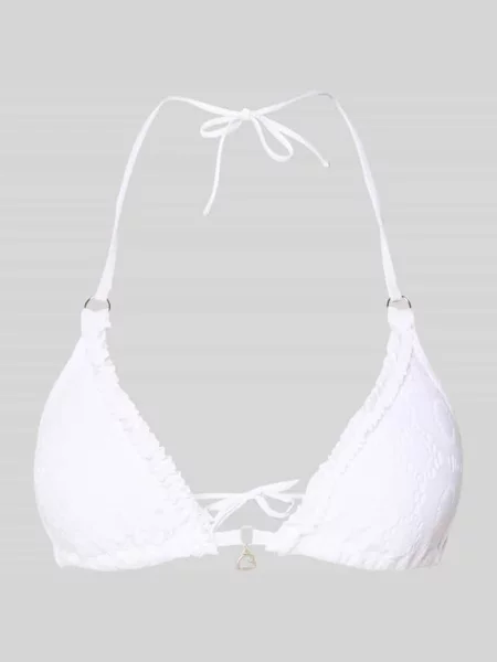 Góra bikini z efektem: wzór na całej powierzchni z szydełkowaniem model Crico' Banana Moon białe