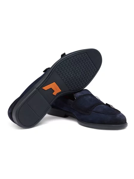 Półbuty Santoni zamszowe niebieskie