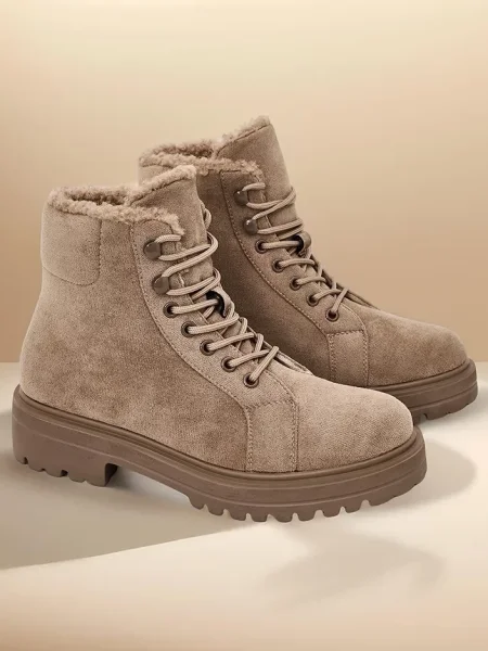 Botine Resti cu șireturi din dantelă maro