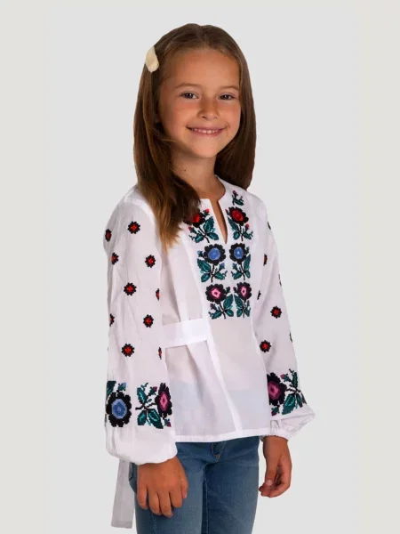 Детская рубашка Folk Moda белая
