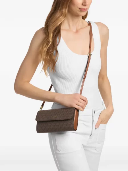 Virágos szandál Michael Michael Kors autogrammal fekete