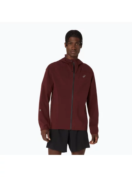 Kurtka do biegania ASICS Metarun Waterproof dark red planet czerwona