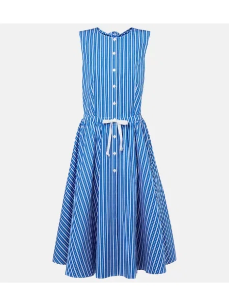 Rochie tip cămașă Patou cu dungi de costum albastru