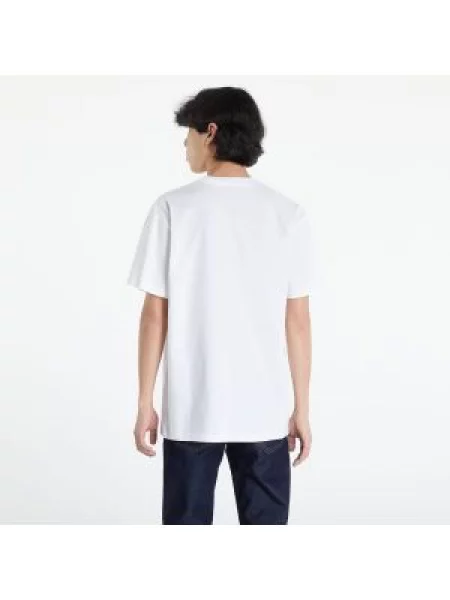 Krátký tričko Carhartt Wip s krátkými rukávy s aplikacemi bílé