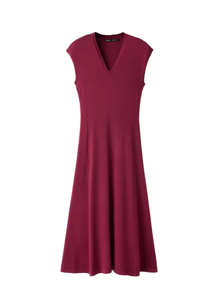 MANGO Rochie tricotat CANELONS bordeaux roșu