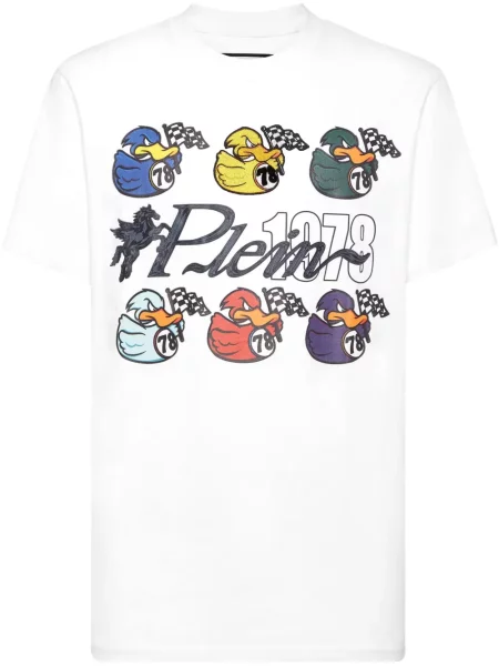 Tricou Philipp Plein cu imagine alb