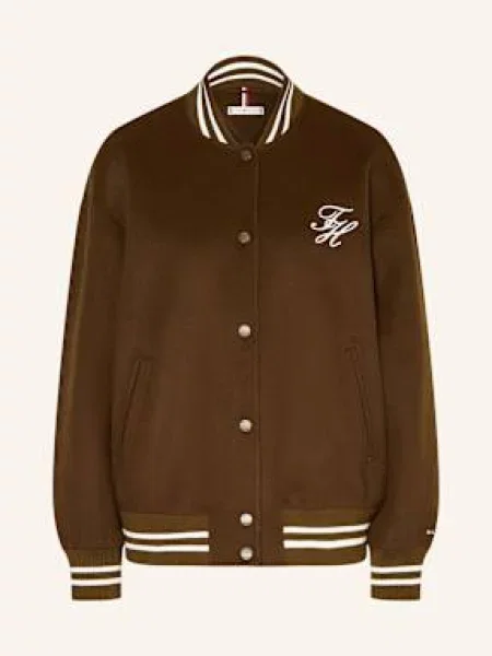 Tommy Hilfiger Univerzitní Bunda tmavě hnědá