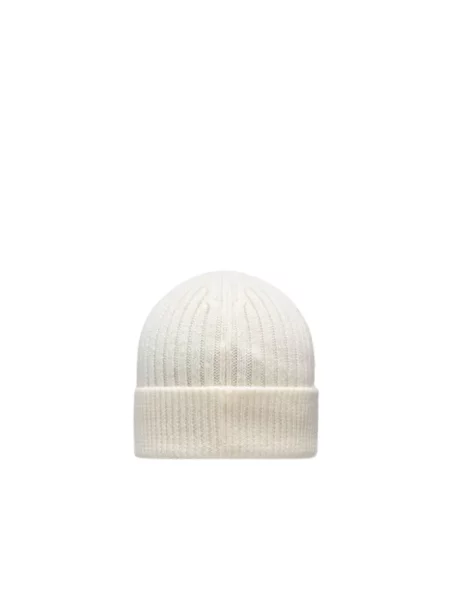 Dzianinowa czapka Moncler beżowa