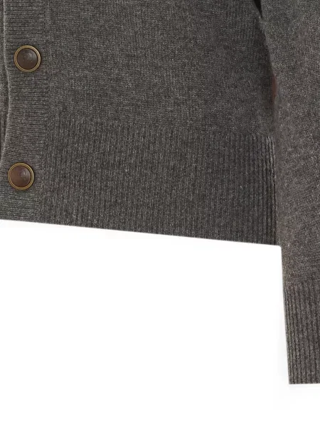 Cardigan Brunello Cucinelli cu decolteu în V gri