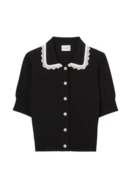Scurt cardigan Claudie Pierlot din dantelă negru