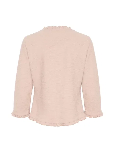 Sweter Cream z falbankami beżowy