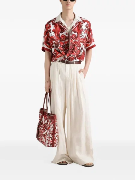 Μεταξωτό polo Dolce & Gabbana λευκό