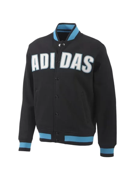 Bėgimas džemperis Adidas apvaliu kaklu su autografu juoda