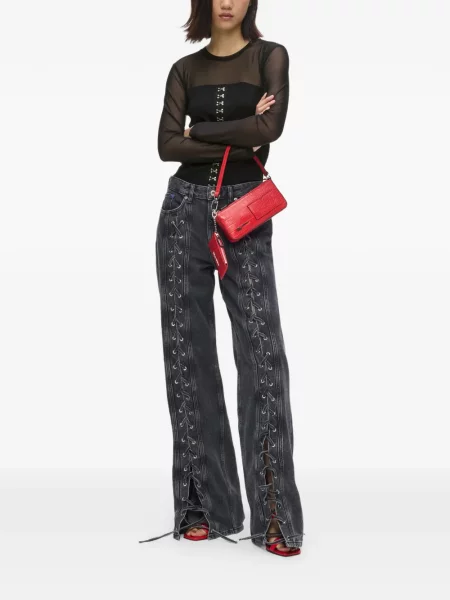 Top Karl Lagerfeld Jeans plasă negru
