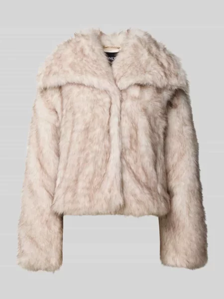 Kurtka ze sztucznego futra o kroju relaxed fit zapięcie na haftkę model ‘DAWN LIFE’ Only szara