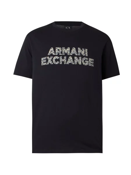 ARMANI EXCHANGE Tricou albastru / bleumarin alb