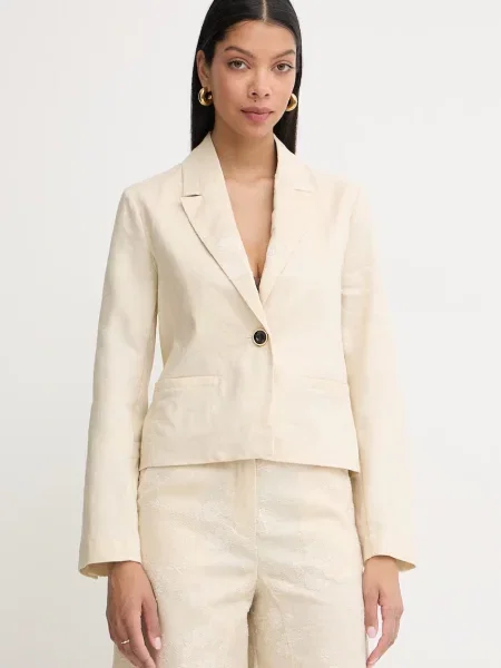 Pinko marynarka lniana beżowa