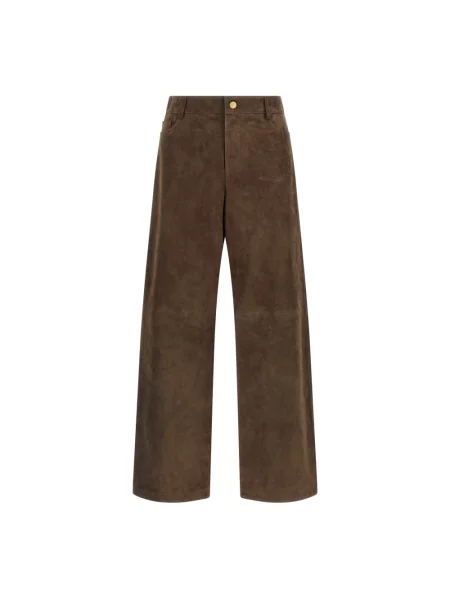 Spodnie Max Mara zamszowe brązowe