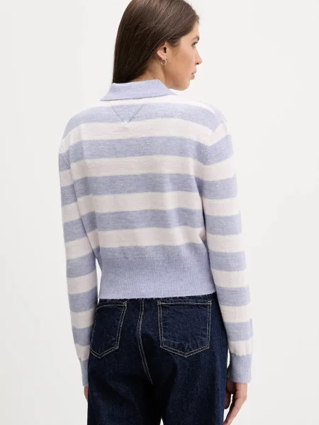 Svetr s příměsí alpakové vlny Tommy Jeans modrá