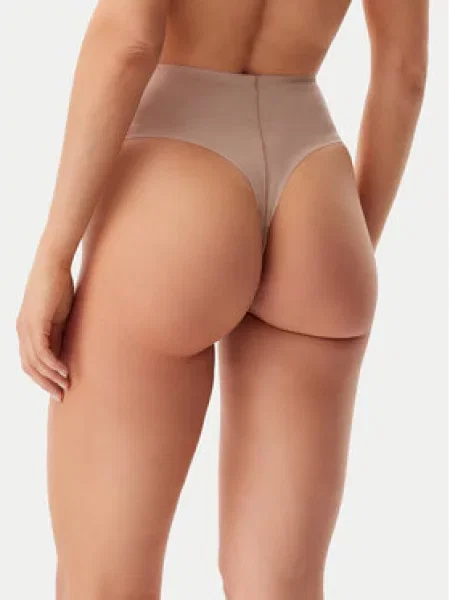 Kalhotky string Calvin Klein se síťovinou béžové