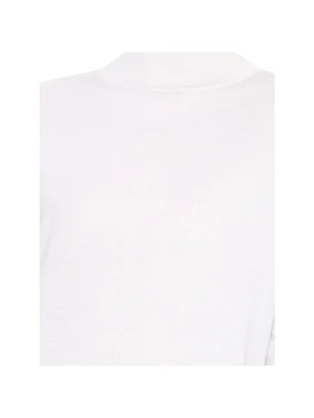 Lniany sweter z golfem Alaïa biały