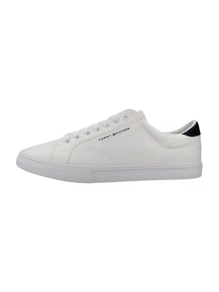 Sneakerși Tommy Hilfiger din dantelă lungi alb